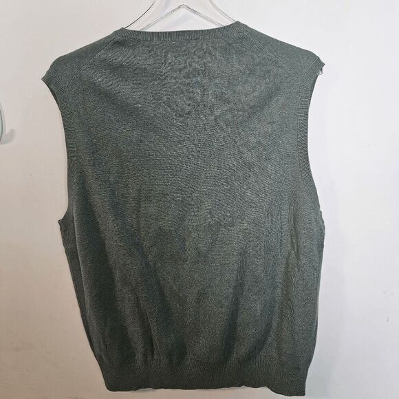 Polo Ralph Lauren 100% Pima Cotton V-neck Sweater Vest Mens Green Size Large - Picture 3 of 3